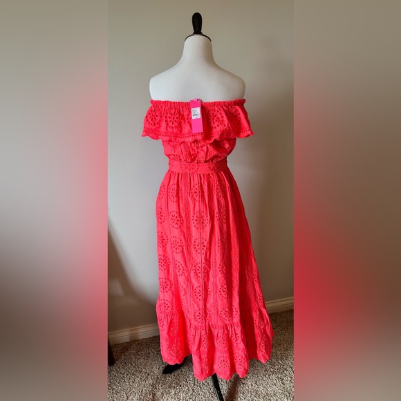 Lilly Pulitzer off the shoulder maxi dress NWT - Picture 3 of 10